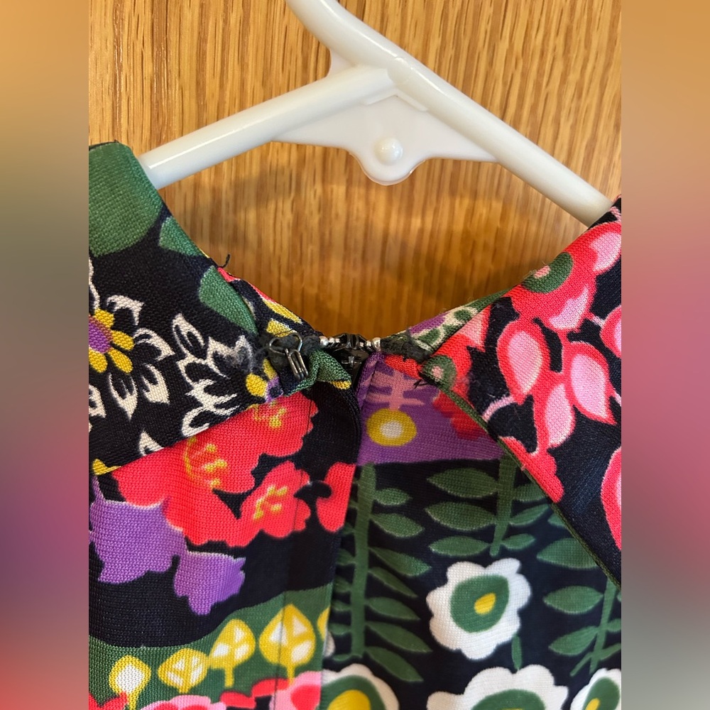 Vintage Psychedelic 60s 70s Floral Micro Mini Dress Groovy Trippy Baby Doll - Picture 6 of 14
